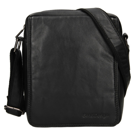 Pánska kožená taška cez rameno SendiDesign Trinte - čierna Sendi Design