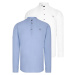 DOUBLE SET G783 DEWBERRY JUDGE COLLAR SHIRT-WHITE-BLUE