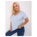 Light blue cotton blouse of larger size