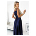 Elegantné tmavomodré maxi šaty DANIELE 299-12 dark blue