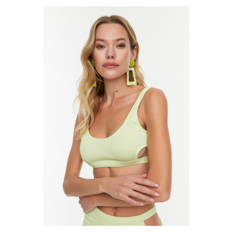 Trendyol Green Textured Cut Out Detailed Bikini Top