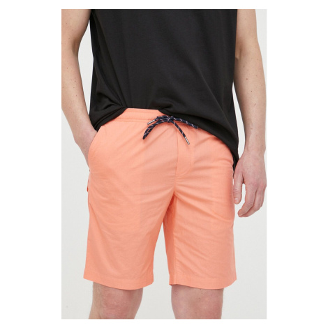 Bavlnené šortky Tommy Hilfiger oranžová farba
