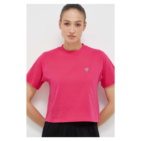Bavlnené tričko Rossignol ružová farba