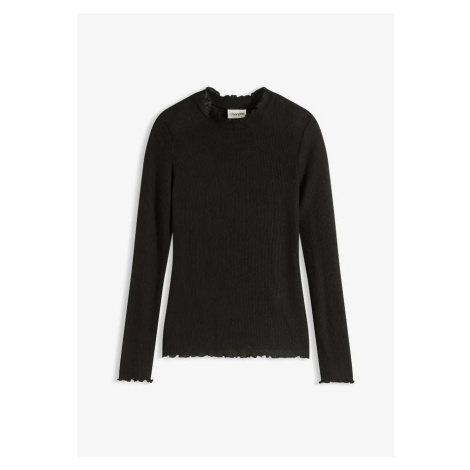 Vrúbkované tričko z viskózového mixu bonprix