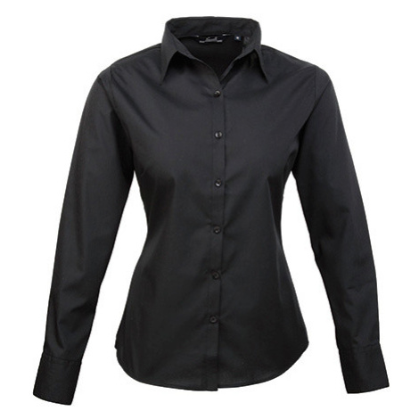 Premier Workwear Dámska košeľa s dlhým rukávom PR300 Black
