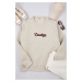 Trendyol Stone Oversize/Wide Cut Text Embroidered Sweatshirt