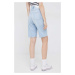 Rifľové krátke nohavice Calvin Klein dámske, jednofarebné, vysoký pás
