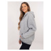 Sivá basic mikina na zips s kapucňou -CLM-BL-1044.19-grey