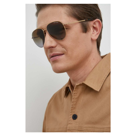 Slnečné okuliare Armani Exchange pánske, zlatá farba
