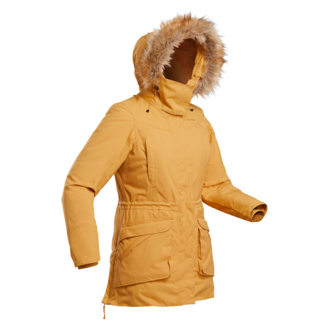 Dámska nepremokavá zimná bunda - parka na turistiku sh500 u-warm do -20 °c QUECHUA