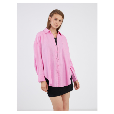 Pink Ladies Linen Shirt ONLY Corina - Women