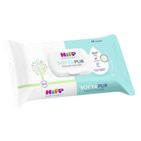 HiPP Babysanft Čistiace vlhčené obrúsky Soft &Pur 48 ks