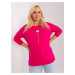 Plus size cotton fuchsia blouse with a longer back