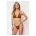 Trendyol Hnedý Trojuholníkový Bikiny Set Regular