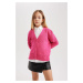 DEFACTO Girl V Neck Knitted Cardigan