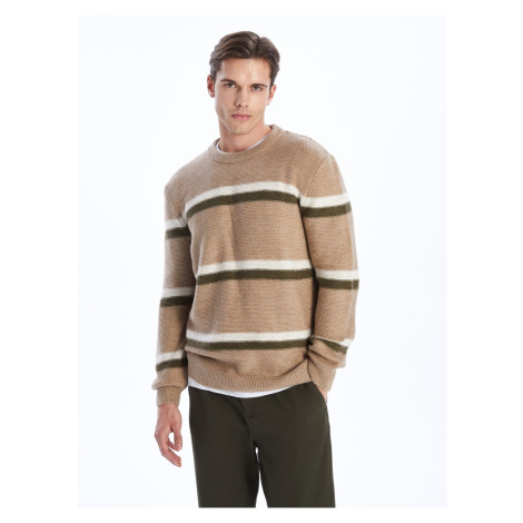 LC Waikiki Crew Neck Long Sleeve Striped Men's Knitwear Sweater