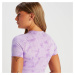 Dámske krátke bezšvové tričko MP Shape s krátkymi rukávmi – fialové batikované
