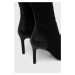 Vysoké čižmy Karl Lagerfeld PANDARA dámske, čierna farba, na vysokom podpätku