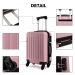 Ružový odolný plastový cestovný kufor &quot;Defender&quot; - veľ. XL
