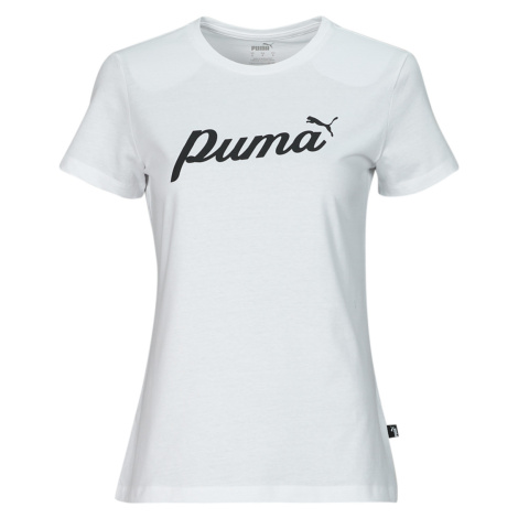 Puma  ESS+ BLOSSOM SCRIPT TEE  Tričká s krátkym rukávom Biela