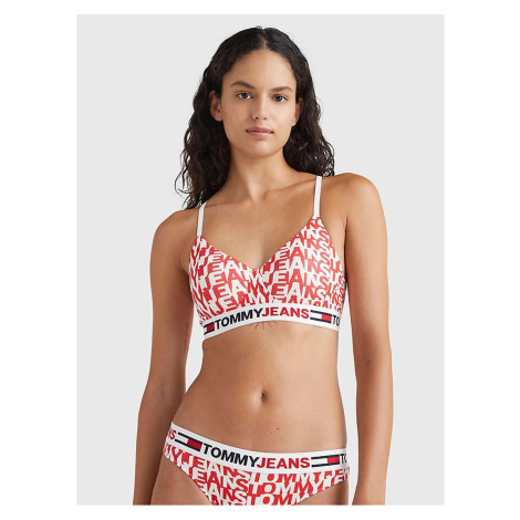 Red and White Women Patterned Bra Tommy Jeans - Women Tommy Hilfiger