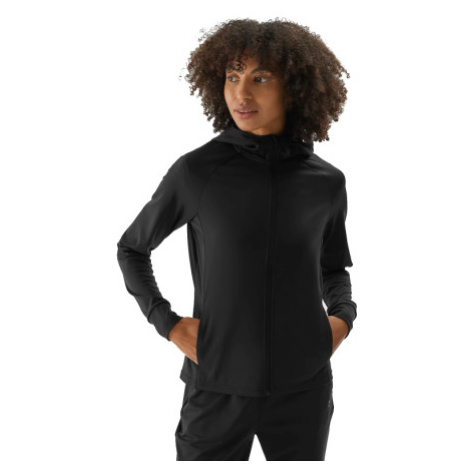 Dámska zateplená tréningová mikina so zipsom 4F SWEATSHIRT FNK-WAW24TFSWF406-20S-DEEP BLACK