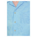 Košeľa La Martina Man S/S Shirt Cotton Jaquard Modrá