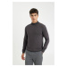 DEFACTO Anthracite Standard Fit Regular Cut Half Turtleneck Basic Knitwear Sweater