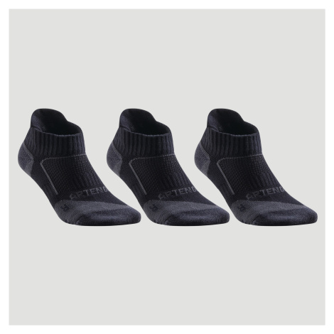Športové ponožky RS 900 nízke 3 páry čierno-sivé ARTENGO