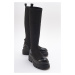 LuviShoes CELINE Women's Black Scuba Thick Soled Boots