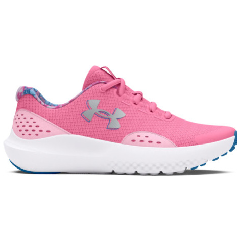 Juniorská športová obuv (tréningová) UNDER ARMOUR UA GGS Surge 4 Print sunset pink pink metallic