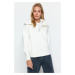 Trendyol Ecru Zipper High Neck Thick Fleece Inside Regular Fit Knitted Sweatshirt