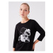 LC Waikiki Crew Neck Embroidered Long Sleeve Women's T-Shirt