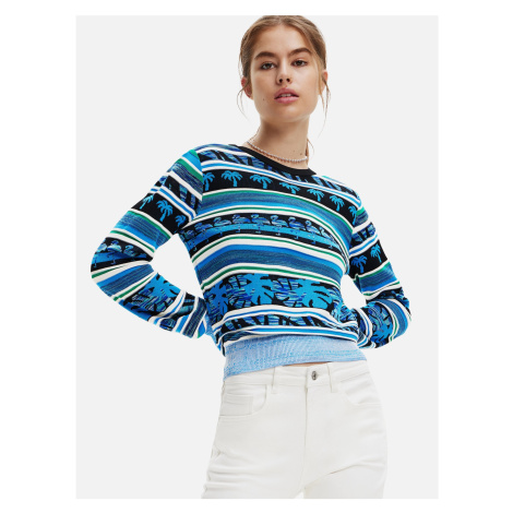 Blue Striped Sweater Desigual Rainforest - Women
