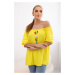 Spanish blouse with decorative sleeves yellow