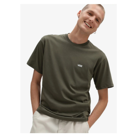 Khaki Men's T-Shirt VANS Left Chest Logo - Men's