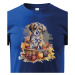 Roztomilé dětské tričko s potlačou psíka v košíku