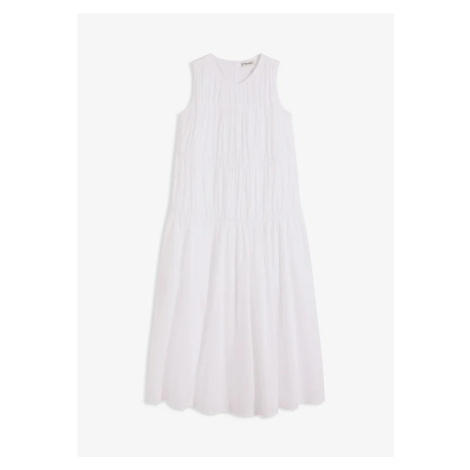 Maxi šaty s riasením z bavlny bonprix