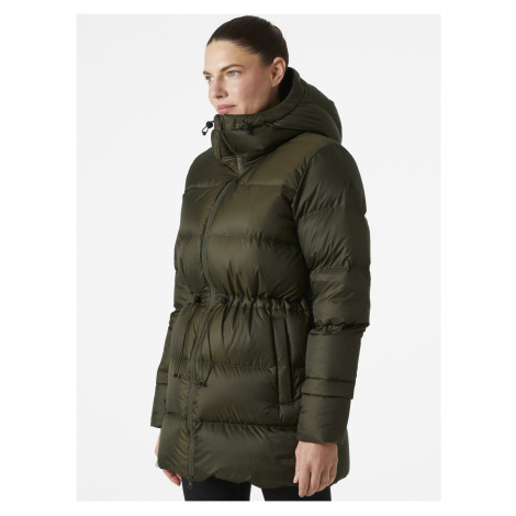 Kaki dámska zimná prešívaná páperová bunda HELLY HANSEN W ESSENCE DOWN PARKA