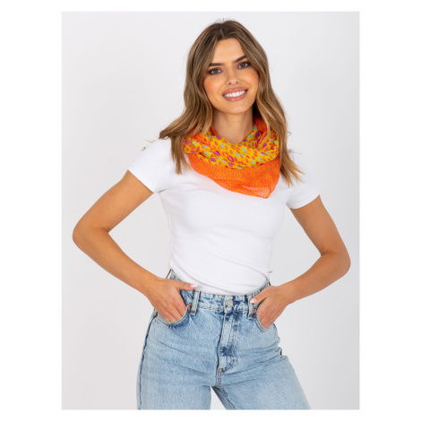 Yellow and orange scarf with polka dots