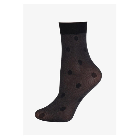 Čierne silonkové ponožky Shine Dots