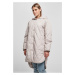 Women's Oversized Diamond Quilted Hooded Coat in Warm Grey