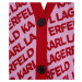 Sveter Karl Lagerfeld Allover Logo Jacquard Cardigan Červená