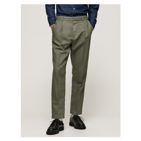Formálne nohavice pre mužov Pepe Jeans - kaki
