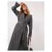 Dark gray long trench coat with pockets