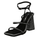 Public Desire Remienkové sandále 'SKYE'  striebornosivá / čierna