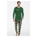 Pánske pyžamo Italian Fashion Seward - dlhé bavlnené Zelená