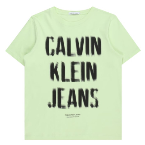 Calvin Klein Jeans Tričko  svetlozelená / čierna