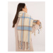 Light beige warm checkered scarf