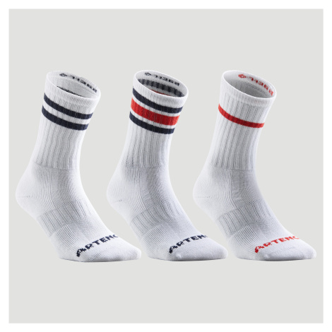 ARTENGO Tenisové ponožky RS 500 vysoké biele (3 páry)